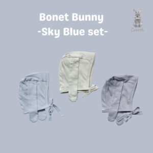 Carrol n Barrol Bonet Bunny Sky Blue Colors Collections - Topi Bunny Bayi Katun