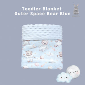 Carrol Baby Blanket Toodler Outer Space Bear Blue - Toodler Blanket - Selimut Anak