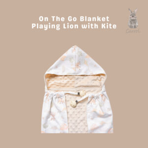 Carrol Baby Blanket Baby Playing Lion With Kite - Selimut Bayi - Selimut Minky - On The Go Blanket