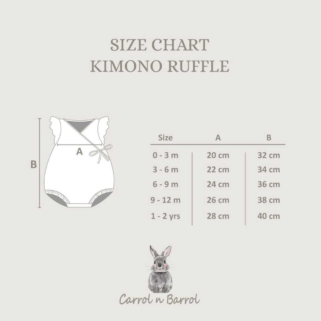 Carrol n Barrol Kimono Ruffle Jumper Cotton Rose Blush Collections - Jumper Ruffle Bayi Katun - Gambar 7