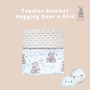Carrol Baby Blanket Toodler Hugging Bear With Bird - Toodler Blanket - Selimut Anak