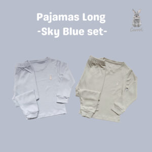 Carrol n Barrol Pajamas Set Sky Blue Rose Blush Colors Collections - Piyama Anak Katun