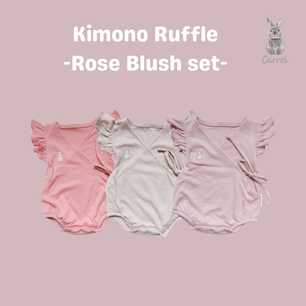 Carrol n Barrol Kimono Ruffle Jumper Cotton Rose Blush Collections - Jumper Ruffle Bayi Katun
