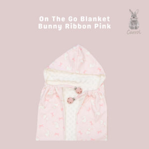 Carrol Baby On The Go Blanket Bunny Ribbon Pink - Selimut On The Go Bayi