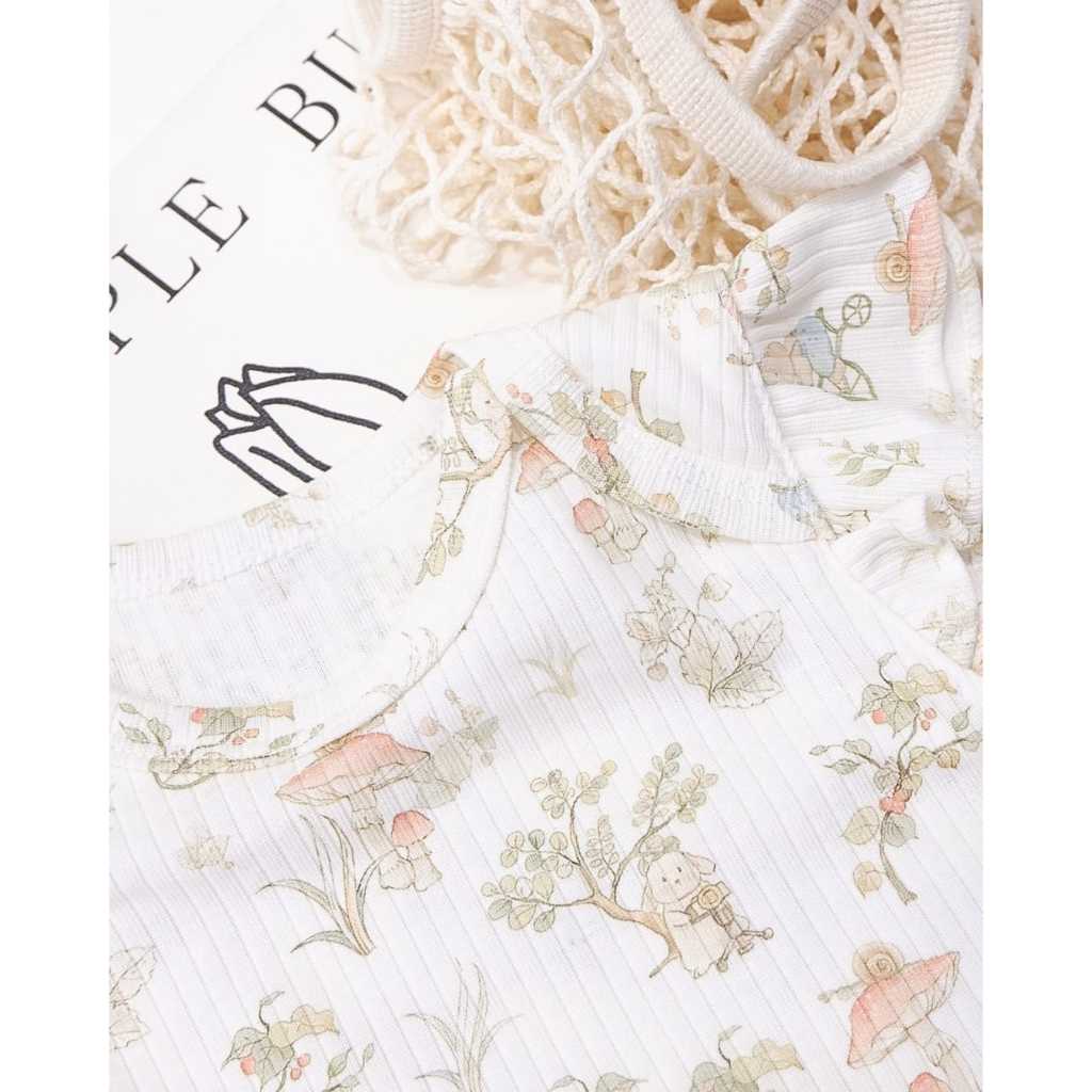 Carrol n Barrol Ruffle Basic Set Cute Animals Collections - Setelan Anak Ruffle Katun Ribbed - Setelan Motif Lucu - Gambar 5