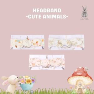 Carrol n Barrol Headband Cute Animals Collection - Bandana Bayi Katun Ribbed