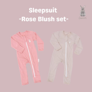 Carrol n Barrol Sleepsuit Plain Sky Blue Rose Blush Colors Collections - Jumper Panjang Buka Tutup Kaki