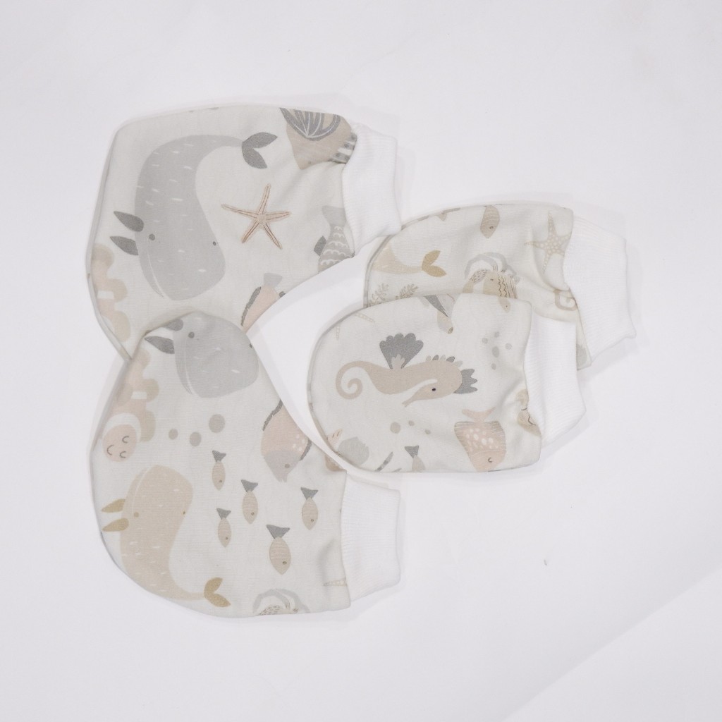 Carrol n Barrol New Born Set Little Animals Collection - Topi Set Tangan Kaki Baby Katun - Set Tangan Kaki Bayi Lucu - Gambar 7