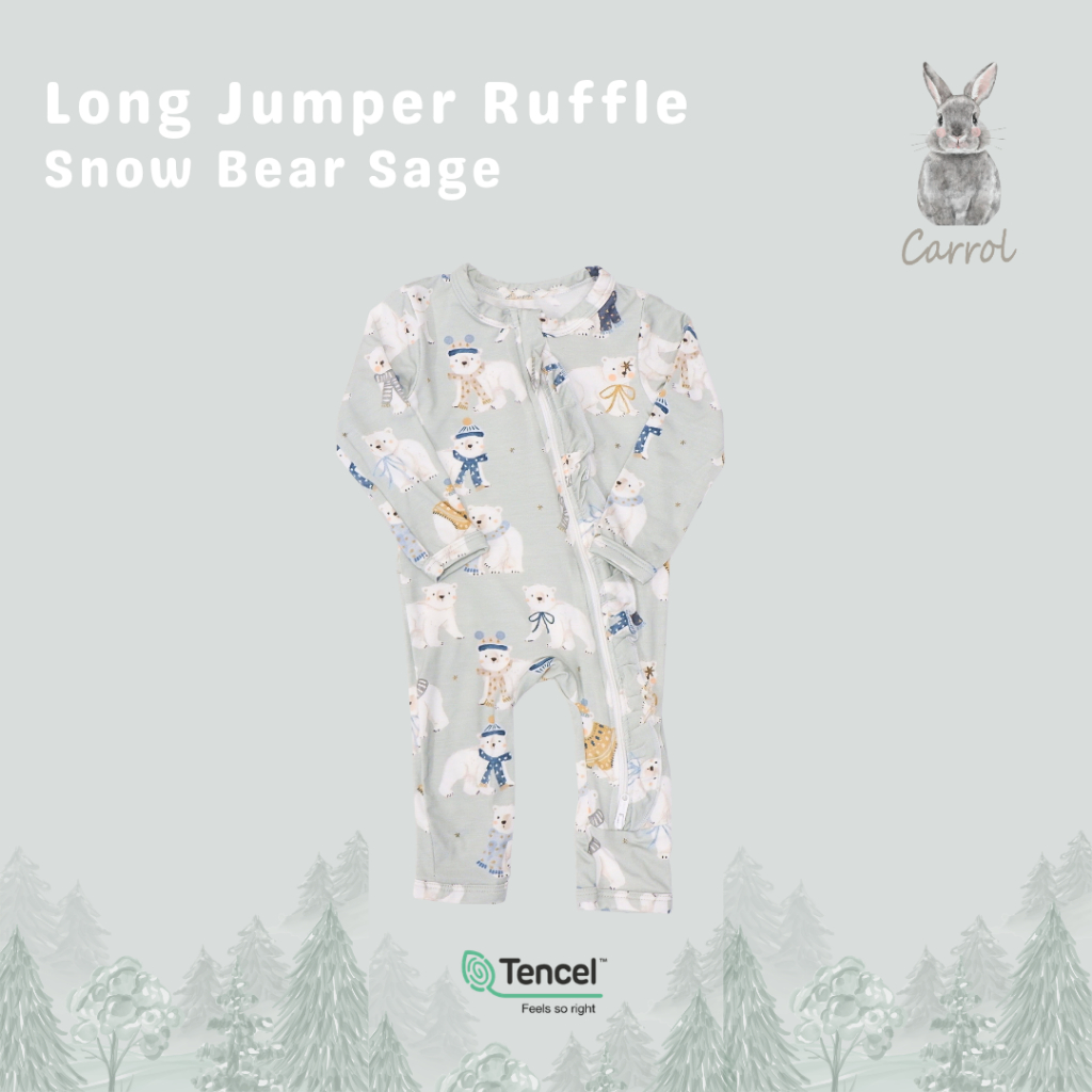 Carrol n Barrol Long Jumper Ruffle Tencel - Jumper Lengan Panjang Kaki Panjang - Winter Collections - Gambar 3