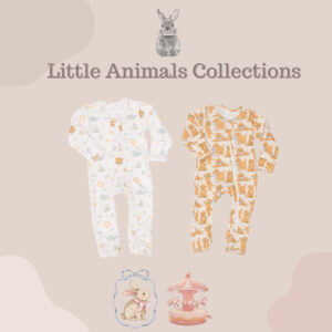 Carrol n Barrol Sleepsuit Little Animals Collections - Jumper Panjang Buka Tutup tangan kaki