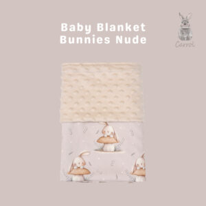 Carrol Baby Blanket Baby Size Bunnies Nude - Selimut Bayi - Selimut Baby Minky Dot Blanket - Blanket Baby Motif Lucu