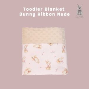 Carrol Baby Blanket Toodler Bunny Ribbon Nude - Toodler Blanket - Selimut Minky Anak