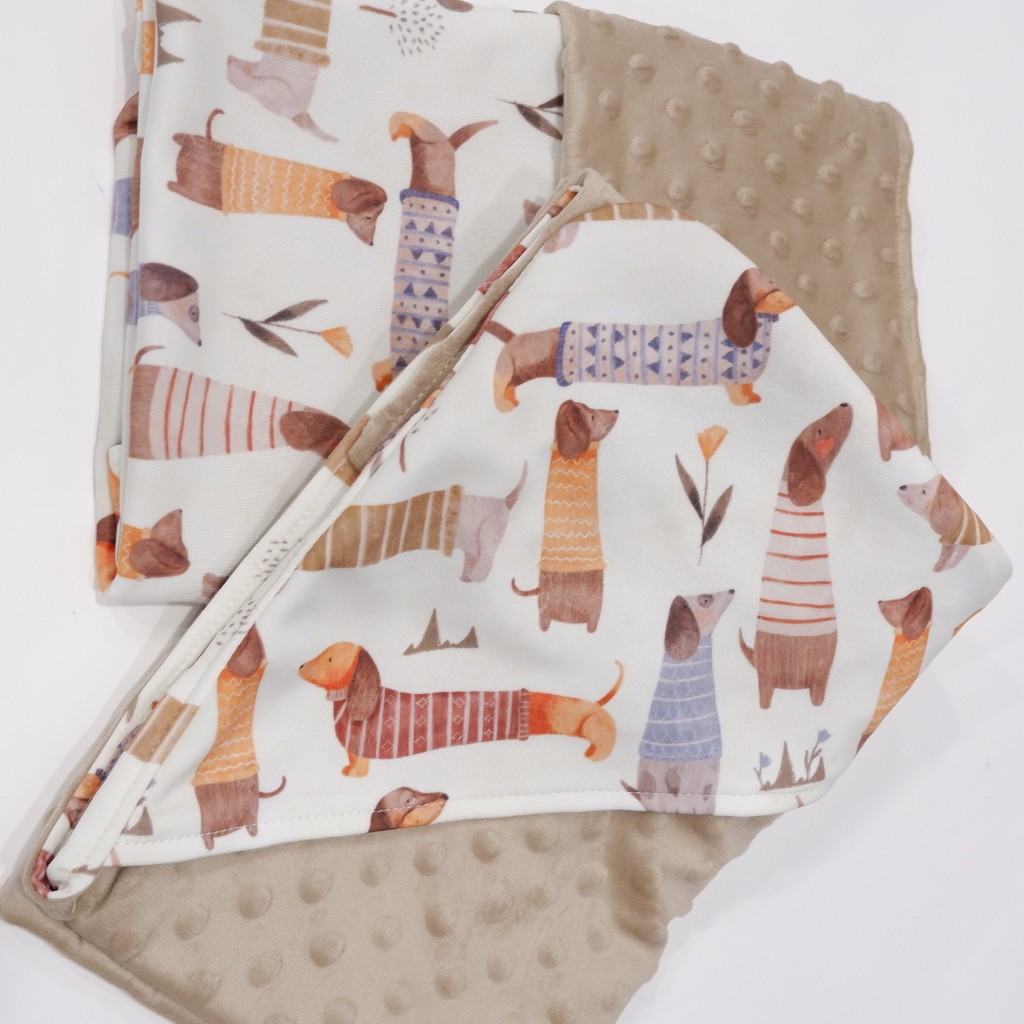 Carrol Baby Blanket Baby Size Dachshund Mix - Selimut Bayi - Selimut Baby Minky Dot Blanket - Blanket Baby Motif Lucu - Gambar 3