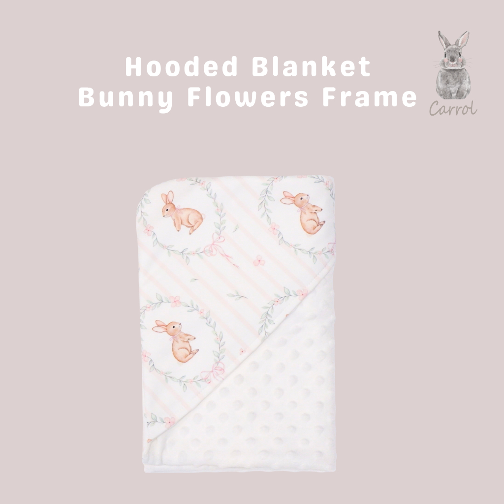 Carrol Baby Blanket Baby Size Bunny Flowers Frame - Selimut Bayi - Selimut Baby Minky Dot Blanket - Blanket Baby Motif Lucu - Gambar 2