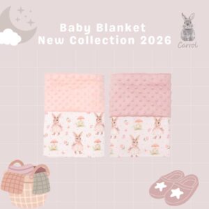 Carrol Baby Blanket Baby Size Pretty Bunny - Selimut Bayi - Selimut Baby Minky Dot Blanket - Blanket Baby Motif Lucu