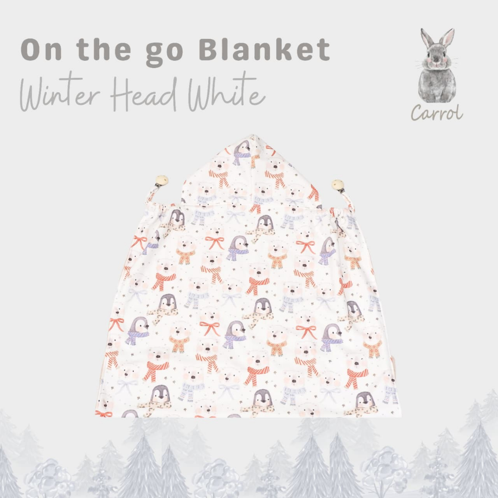 Carrol Baby On The Go Blanket Winter Head White - Selimut On The Go Bayi - Gambar 2
