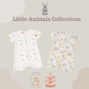 Carrol n Barrol Romper Zipper Little Animals Collections - Romper Bayi Katun Lucu - Romper Motif Lucu