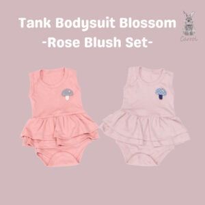 Carrol n Barrol Tank Bodysuit Blossom Rose Blush Collections - Jumper Kutung Ruffle Bayi Katun - Jumper Ruffle Bayi Lucu