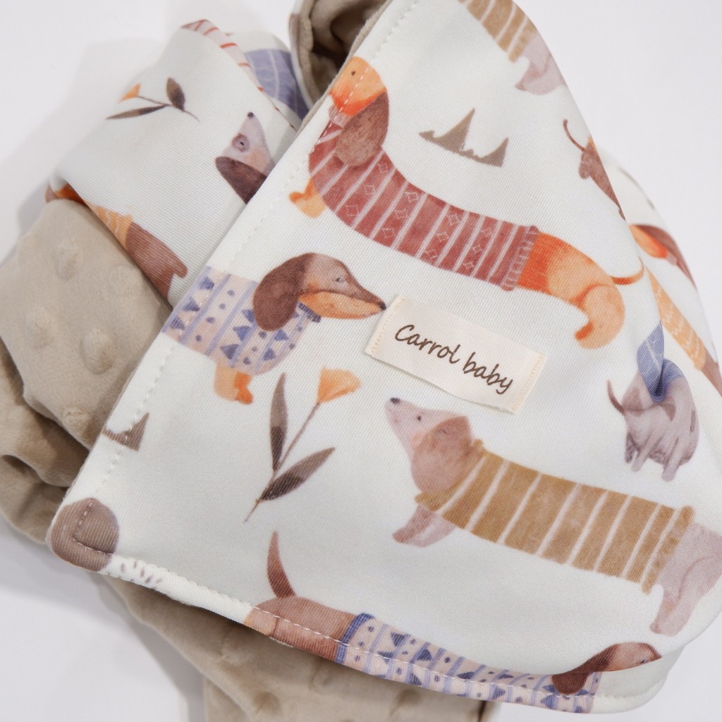 Carrol Baby Blanket Baby Size Dachshund Mix - Selimut Bayi - Selimut Baby Minky Dot Blanket - Blanket Baby Motif Lucu - Gambar 5
