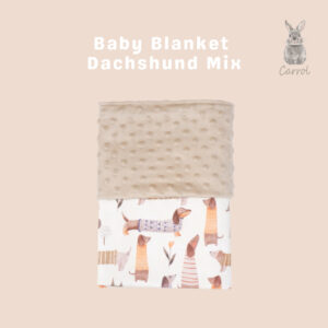 Carrol Baby Blanket Baby Size Dachshund Mix - Selimut Bayi - Selimut Baby Minky Dot Blanket - Blanket Baby Motif Lucu