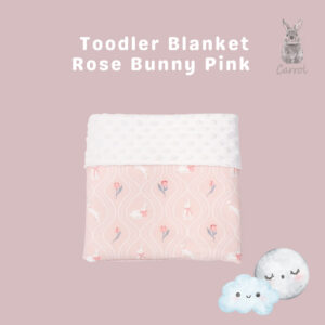 Carrol Baby Blanket Toodler Rose Bunny Pink - Toodler Blanket - Selimut Minky Anak