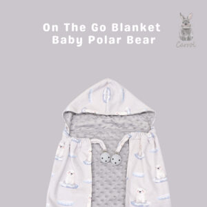 Carrol Baby On The Go Blanket Baby Polar Bear - Selimut On The Go Bayi