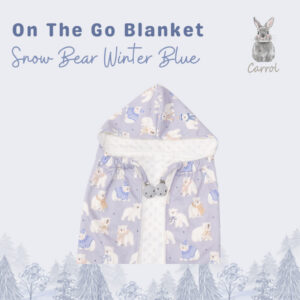 Carrol Baby On The Go Blanket Snow Bear Winter Blue - Selimut On The Go Bayi