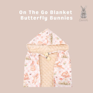 Carrol Baby On The Go Blanket Butterfly Bunnies - Selimut On The Go Bayi