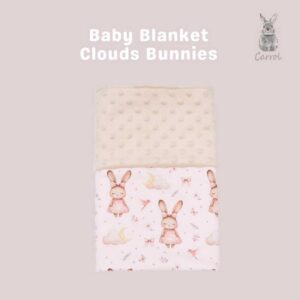Carrol Baby Blanket Baby Cloud Bunnies Nude - Selimut Bayi - Selimut Minky