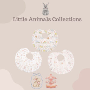 Carrol n Barrol Bloom Ruffle Bib Little Animals Collections - Slabber Ruffle Bayi - Celemek Bayi Katun