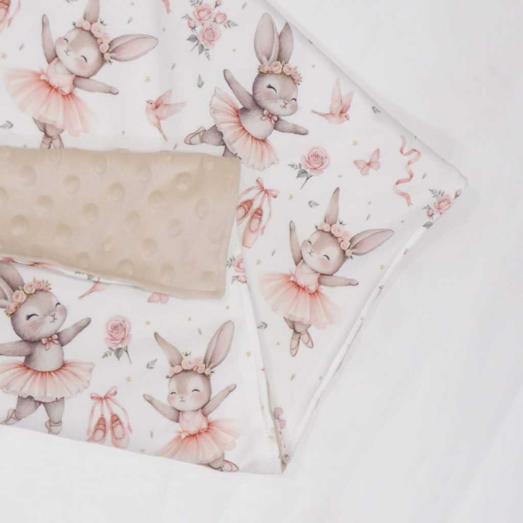 Carrol Baby Blanket Baby Butterfly Ballerina Bunnies Nude - Selimut Bayi - Selimut Minky - Gambar 2