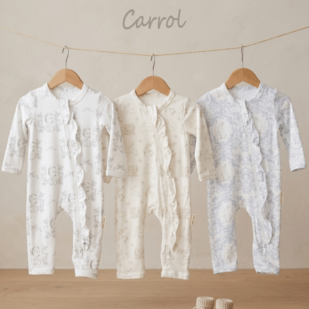 Carrol n Barrol Long Jumper Ruffle TENCEL™ Signature Collections - Jumper Lengan Panjang Kaki Panjang - Baju Bayi Tencel