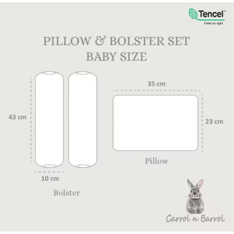 Carrol Baby Pillow & Bolster Baby Set TENCEL™ Signature Collections - Bantal Guling Bayi Tencel - Gambar 6