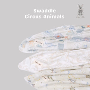 Carrol n Barrol Swaddle Baby Circus n Bunny Collections - Bedong Bayi Katun Motif - Baby Swaddle Cotton