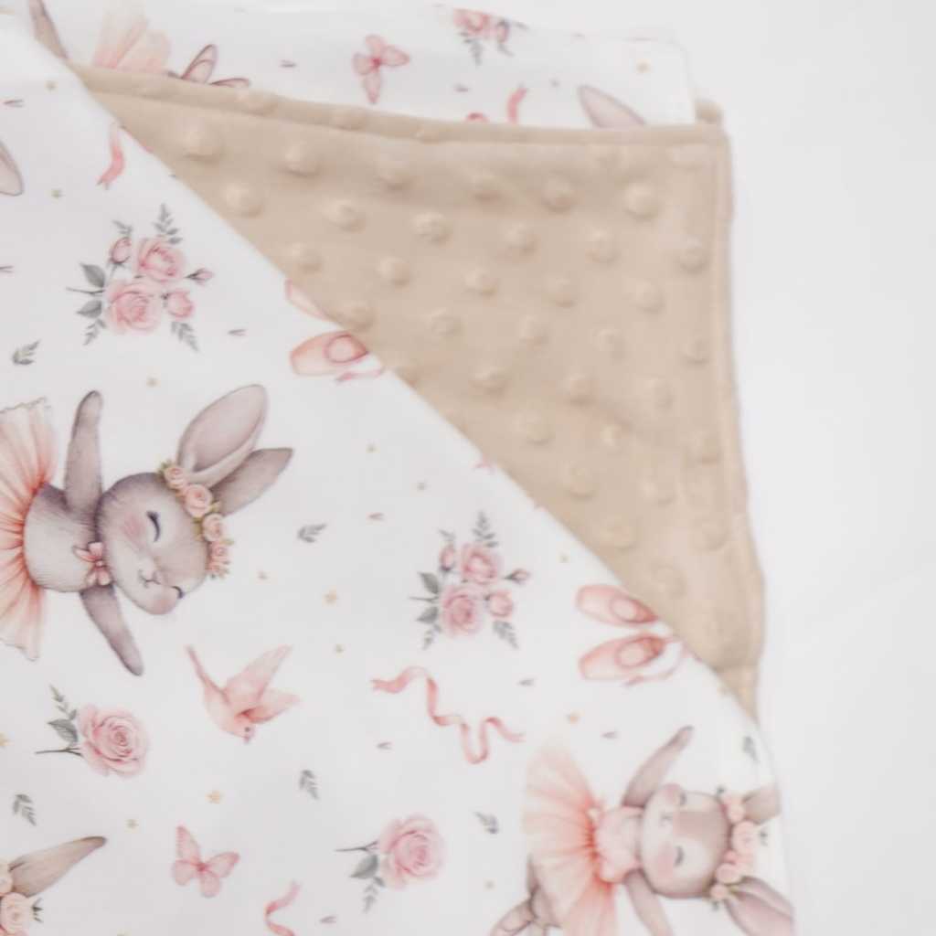 Carrol Baby Blanket Baby Butterfly Ballerina Bunnies Nude - Selimut Bayi - Selimut Minky - Gambar 3