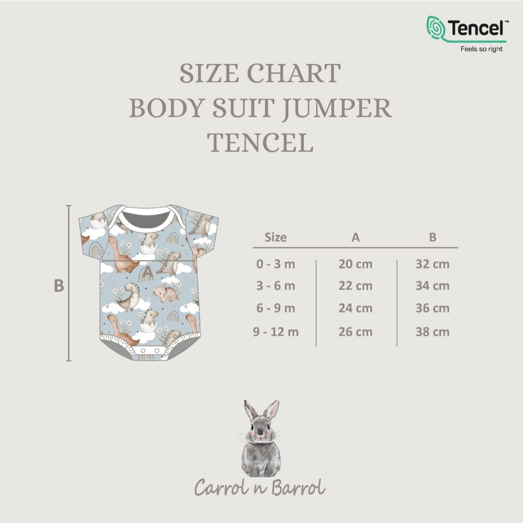 Carrol n Barrol Bodysuit Jumper TENCEL™ Signature Collections - Bodysuit Tencel - Jumper Kodok Tencel - Gambar 8