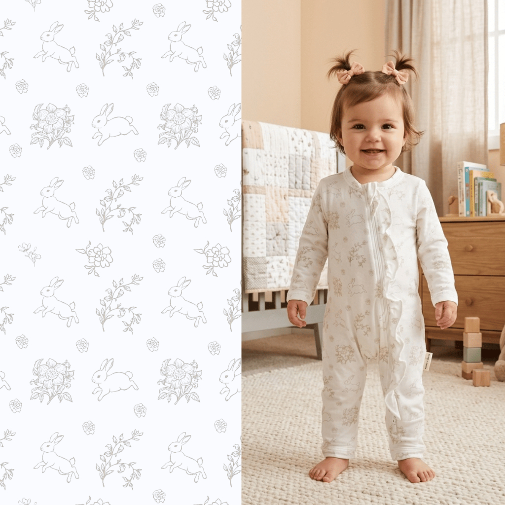 Carrol n Barrol Long Jumper Ruffle TENCEL™ Signature Collections - Jumper Lengan Panjang Kaki Panjang - Baju Bayi Tencel - Gambar 2