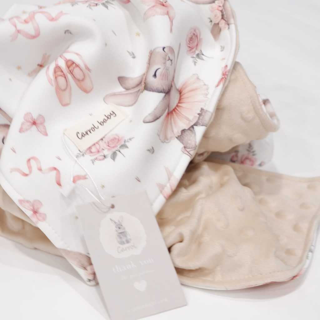Carrol Baby Blanket Baby Butterfly Ballerina Bunnies Nude - Selimut Bayi - Selimut Minky - Gambar 4